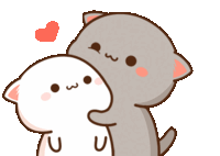 Cute animated bears hugging